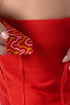 Fitted cropped pants in cotton slub with elastic waistline